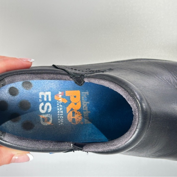 Timberland PRO slip resistant work clogs womens leather black 9W - Picture 9 of 12